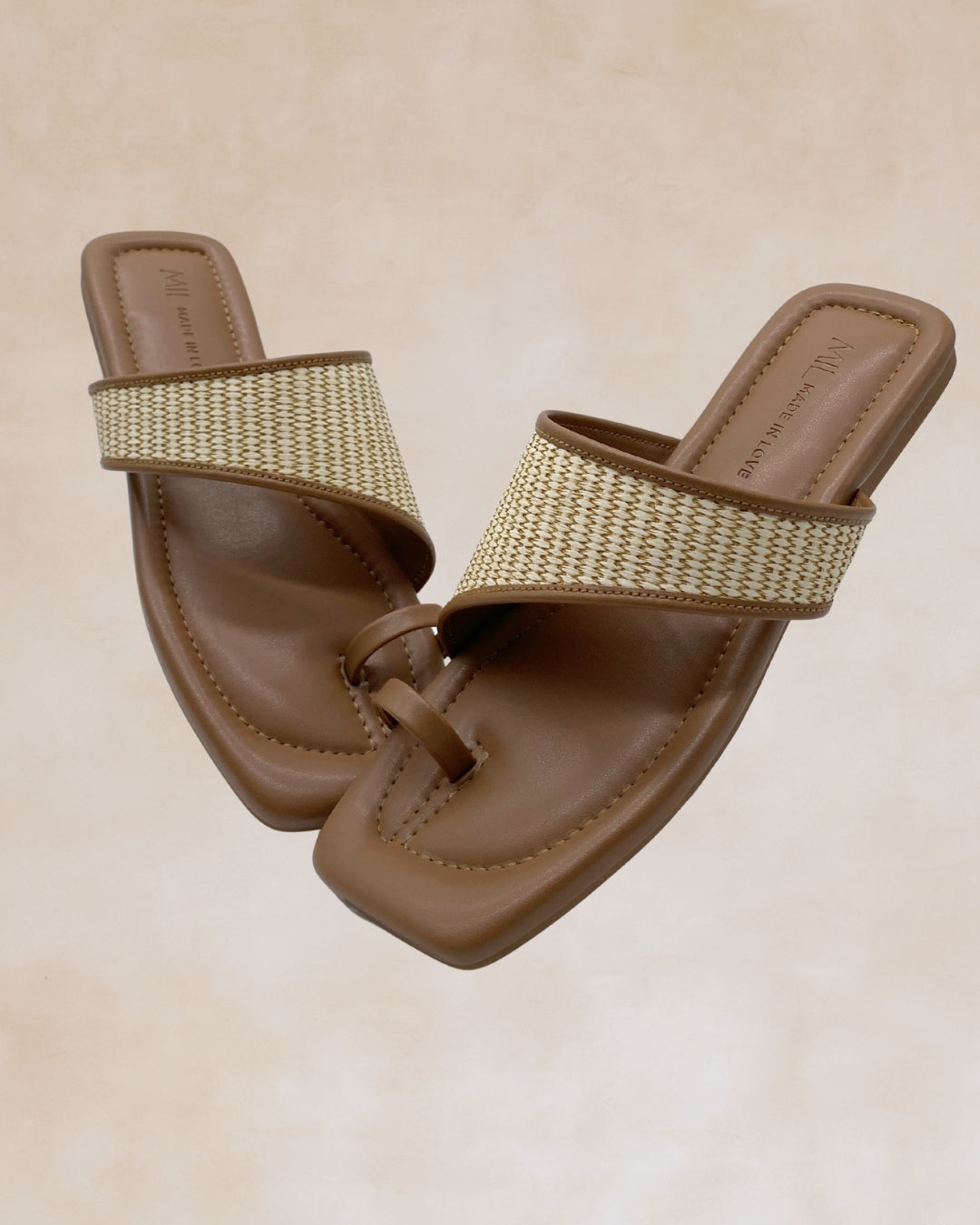 Tiwala | Taupe Strap Ring Toe Sandals
