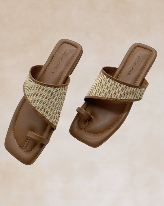 Tiwala | Taupe Strap Ring Toe Sandals