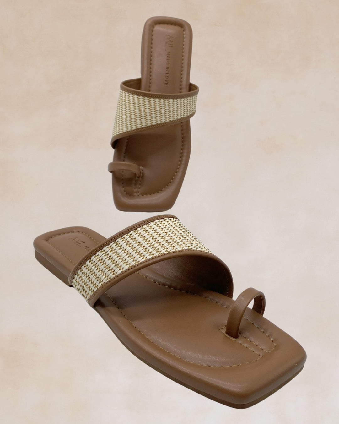 Tiwala | Taupe Strap Ring Toe Sandals