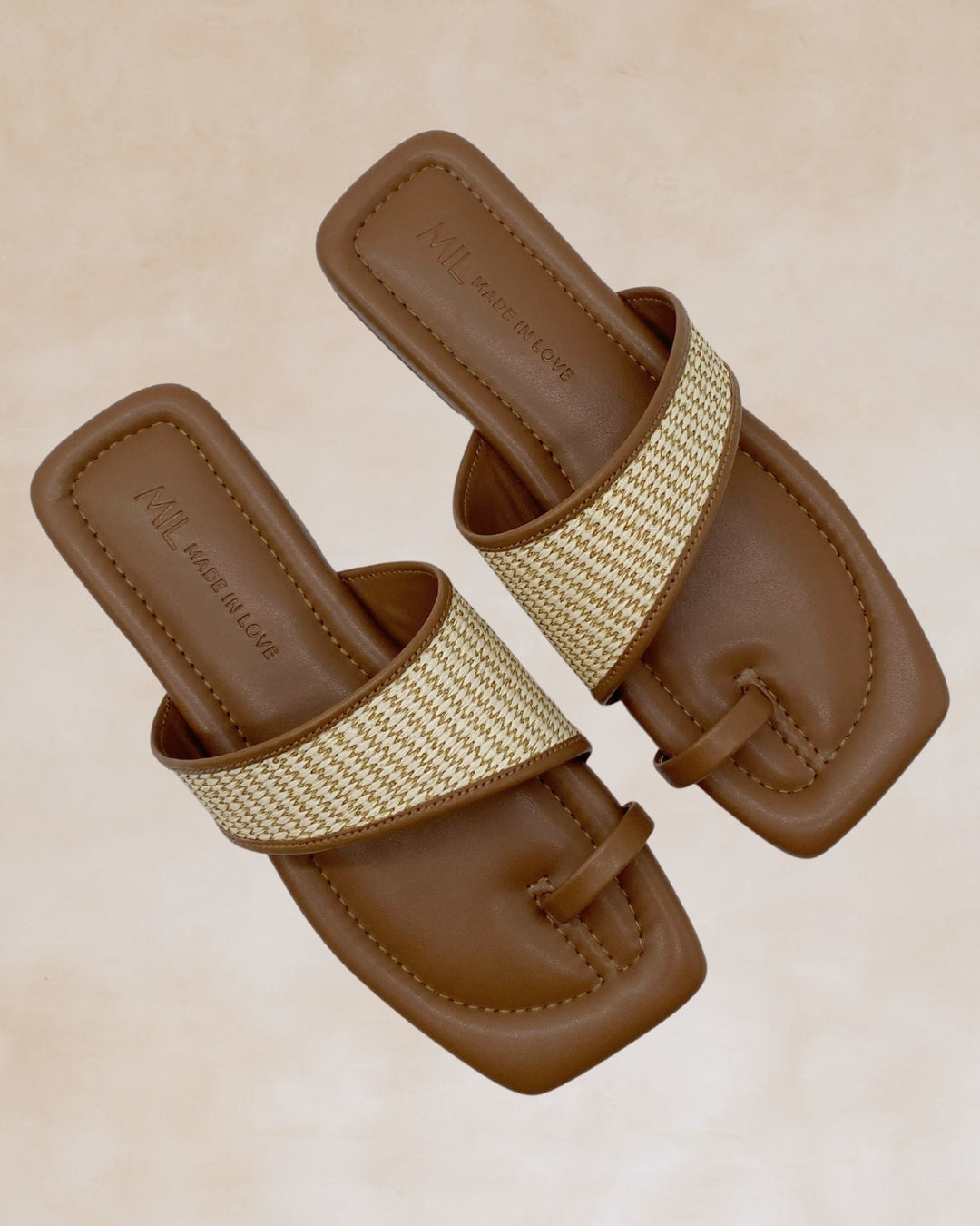 Tiwala | Taupe Strap Ring Toe Sandals