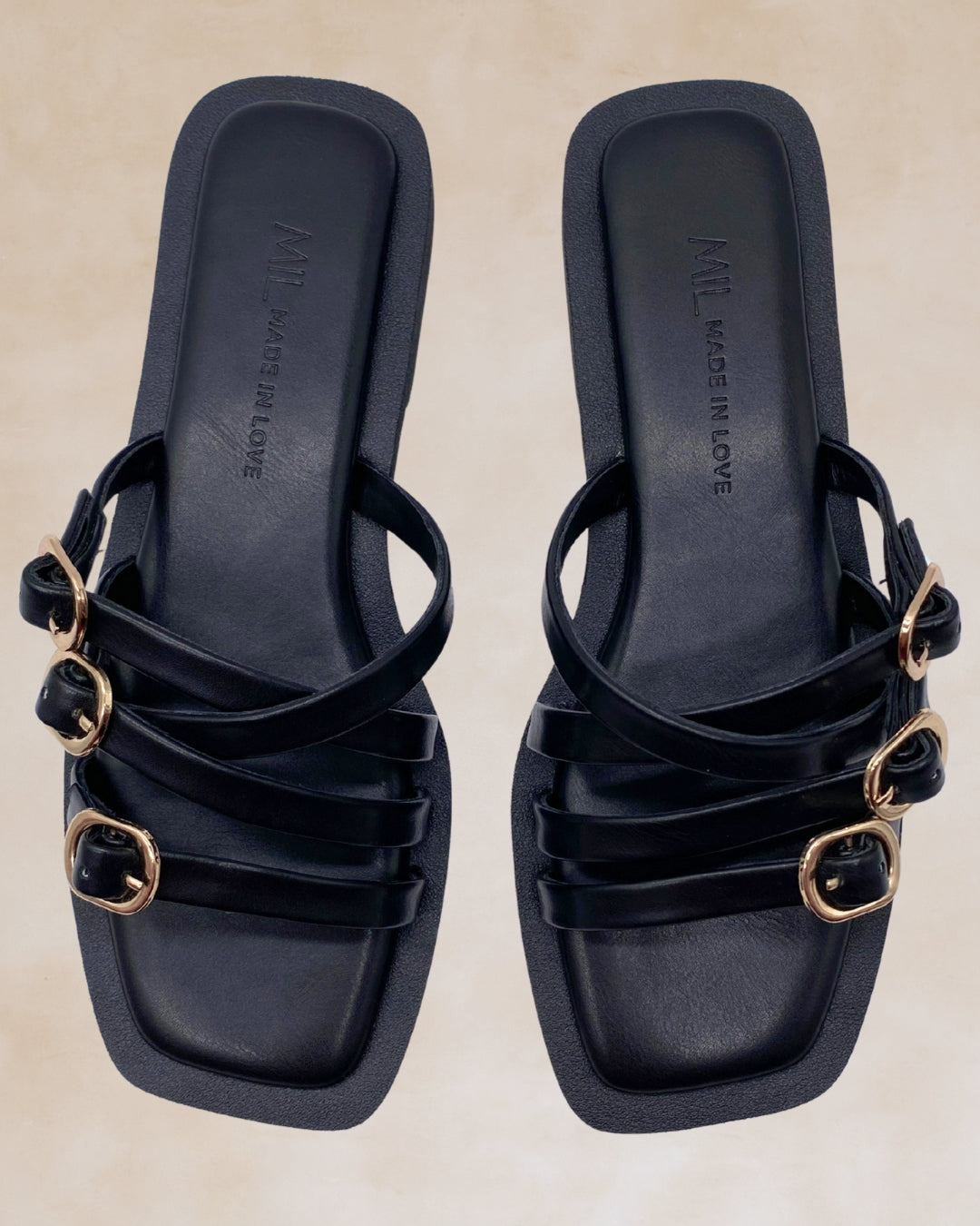 Kasing-Kasing | Black Buckle Strap Sandals