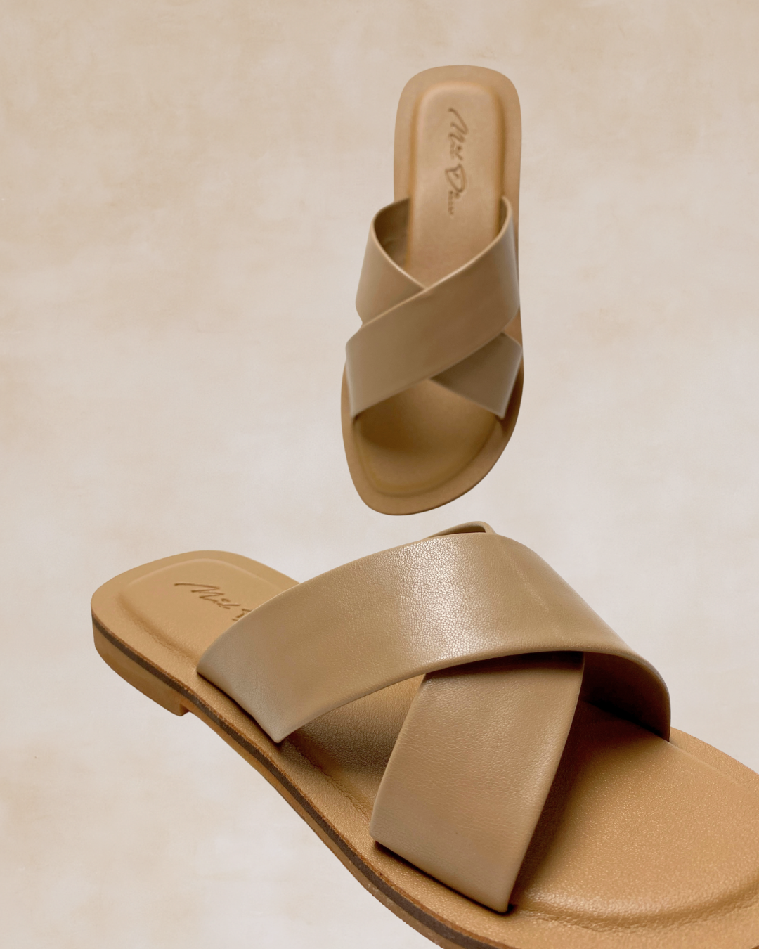 Yonah | Mocha Criss-Cross Slide Sandals