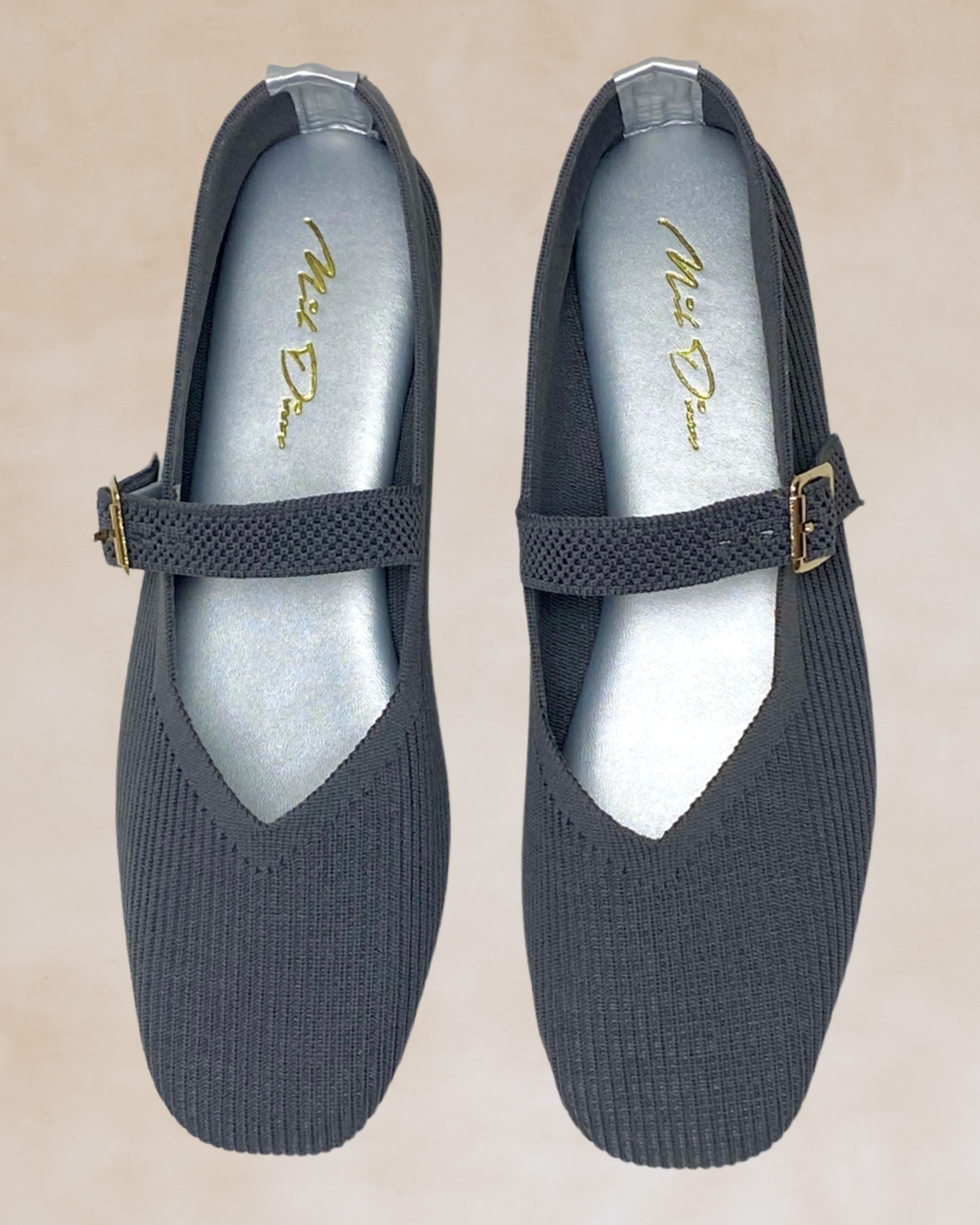 Cleopatra | Gray Knit Ballet Flats