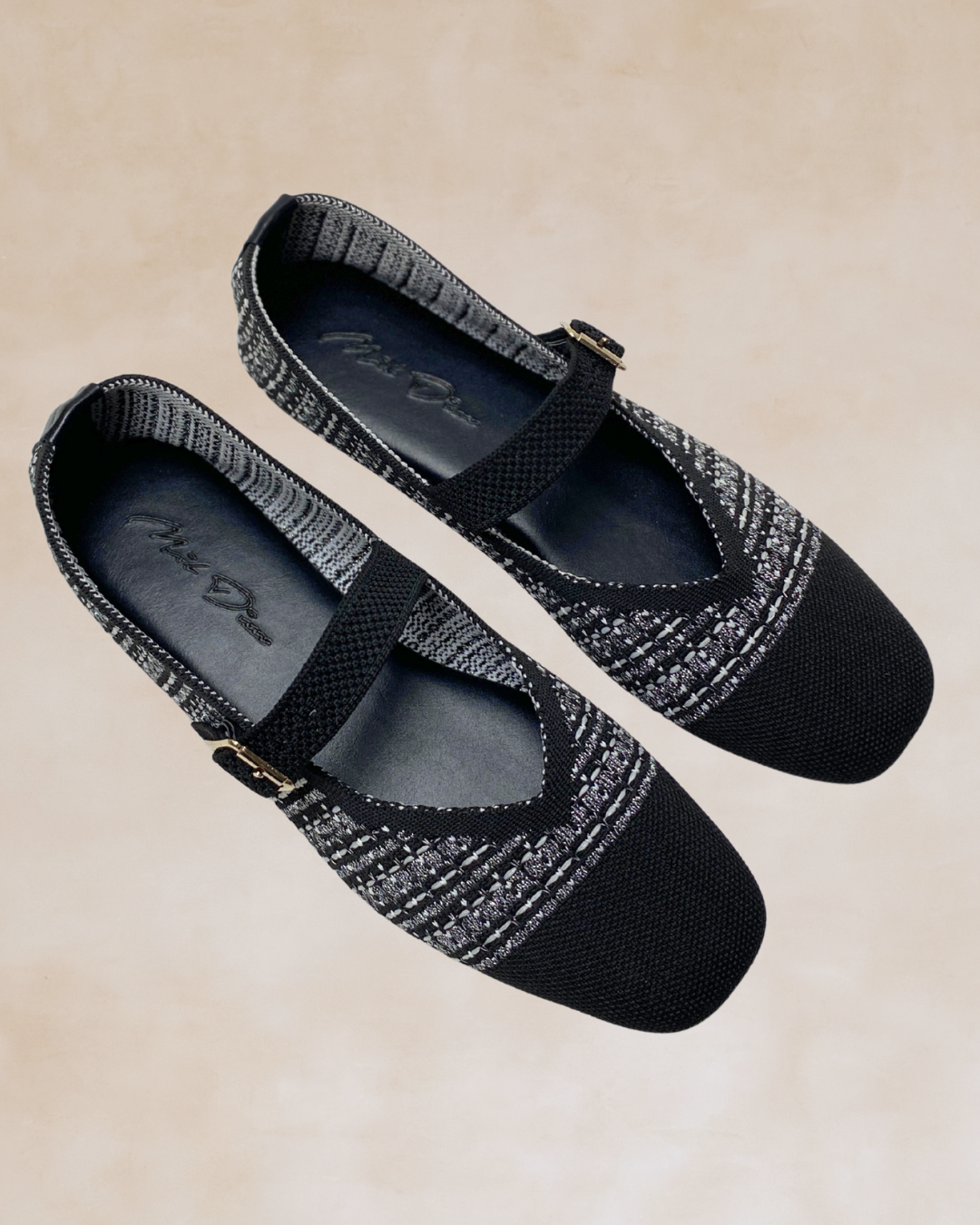 Cleopatra | Black Knit Ballet Flats