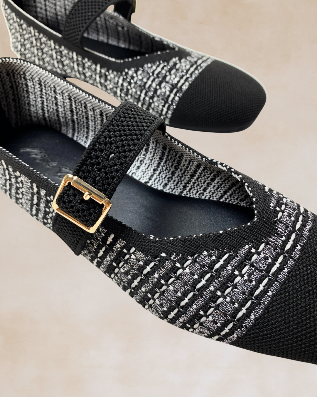 Cleopatra | Black Knit Ballet Flats