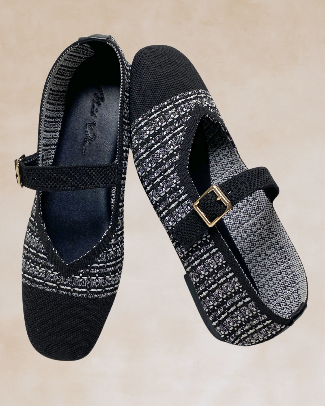 Cleopatra | Black Knit Ballet Flats