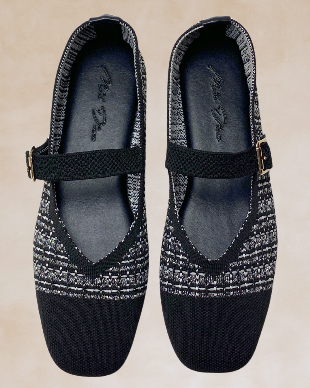 Cleopatra | Black Knit Ballet Flats