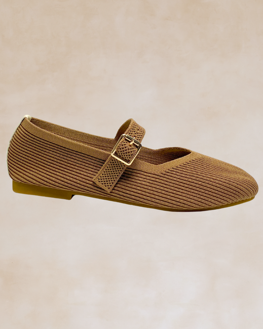 Cleopatra | Mocha Knit Ballet Flats
