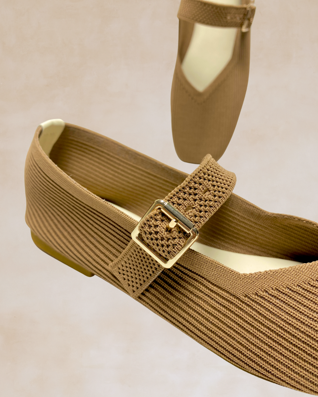 Cleopatra | Mocha Knit Ballet Flats