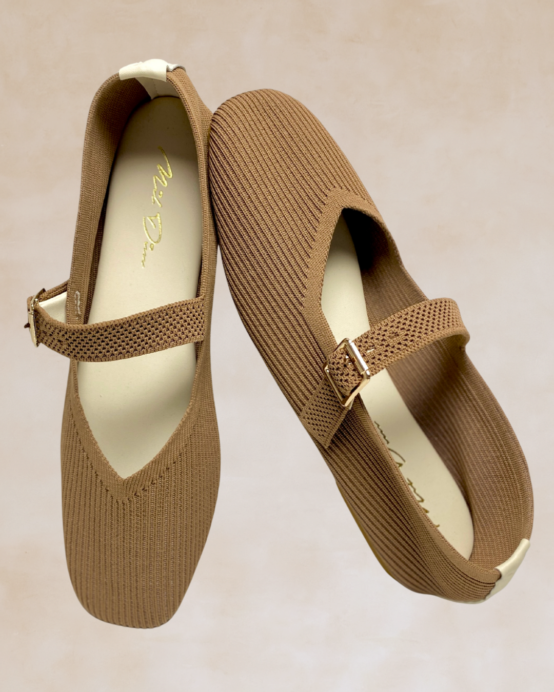 Cleopatra | Mocha Knit Ballet Flats