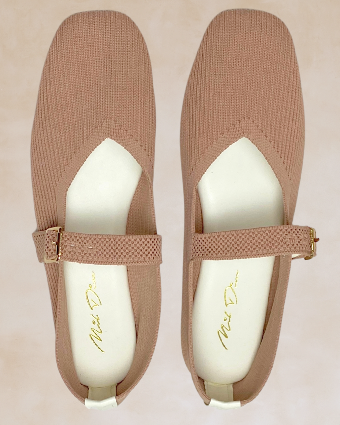 Cleopatra | Peach Knit Ballet Flats
