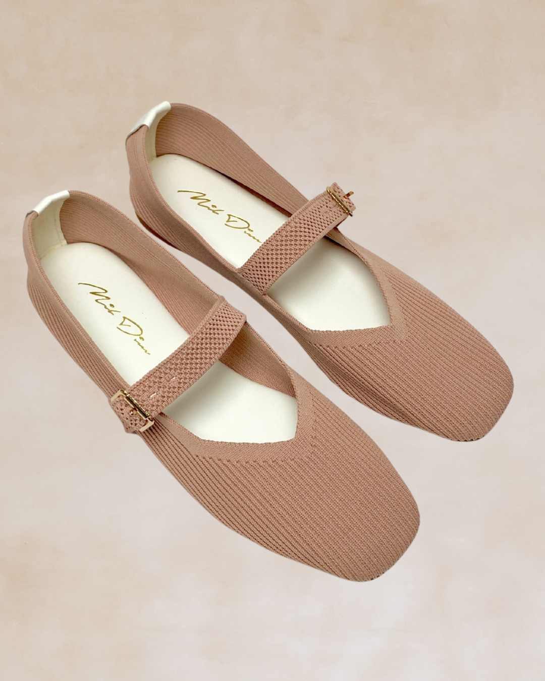 Cleopatra | Peach Knit Ballet Flats