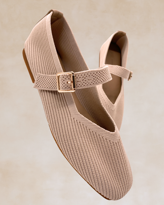 Cleopatra | Milk Knit Ballet Flats