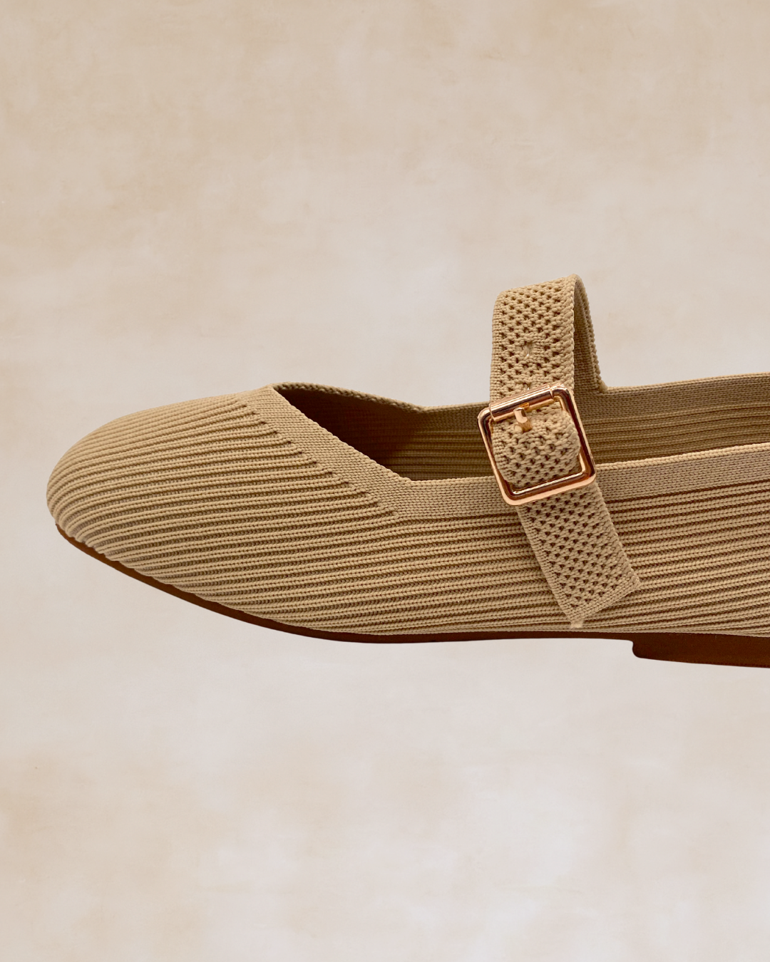 Cleopatra | Beige Knit Ballet Flats