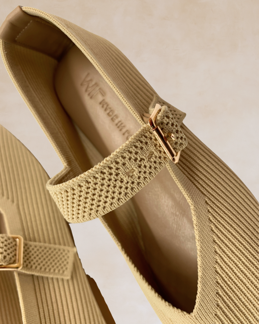 Cleopatra | Beige Knit Ballet Flats