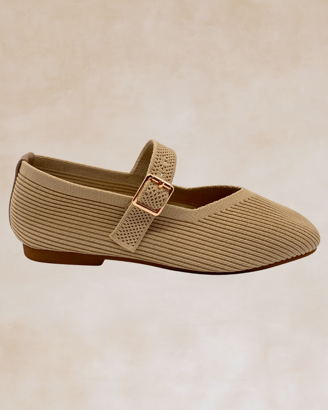 Cleopatra | Beige Knit Ballet Flats