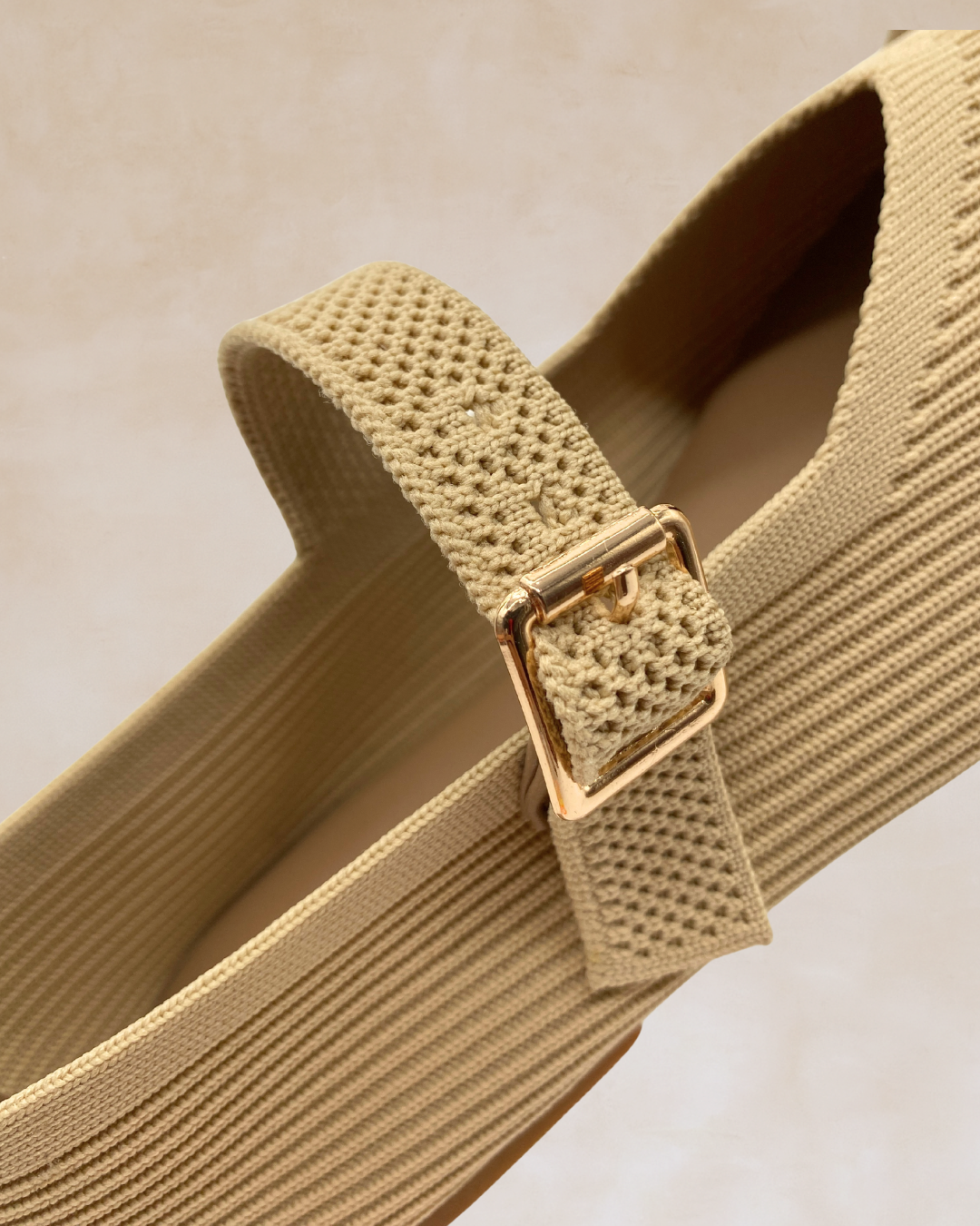 Cleopatra | Beige Knit Ballet Flats