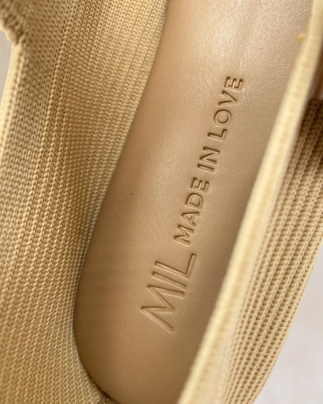 Cleopatra | Beige Knit Ballet Flats