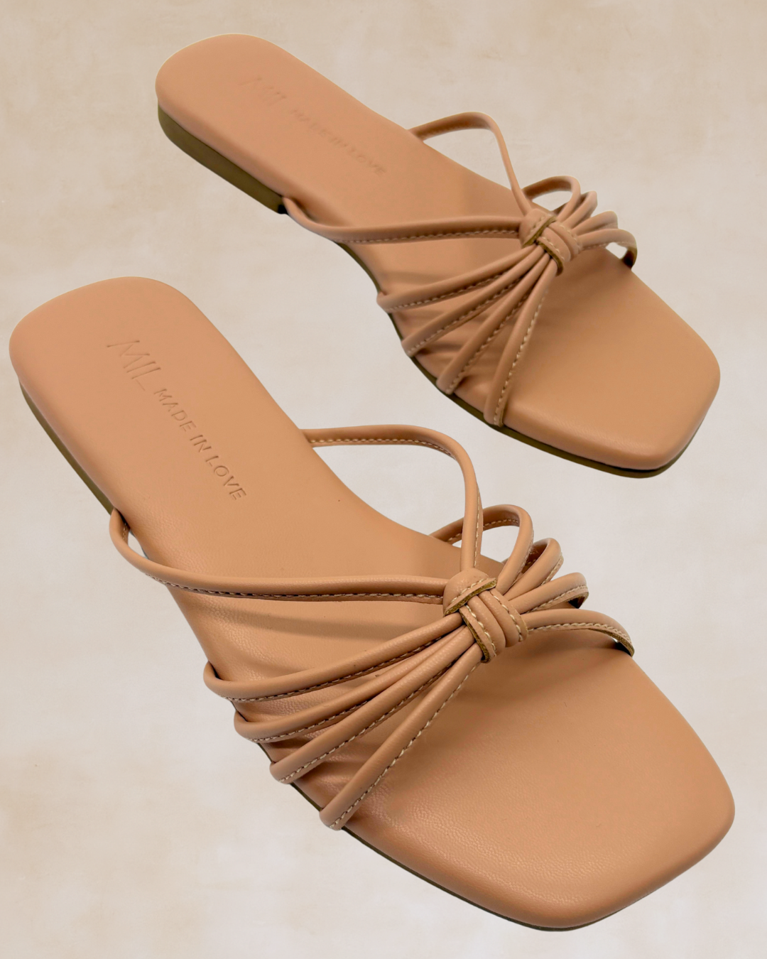 Pangga | Beige Soft Knot Sandals