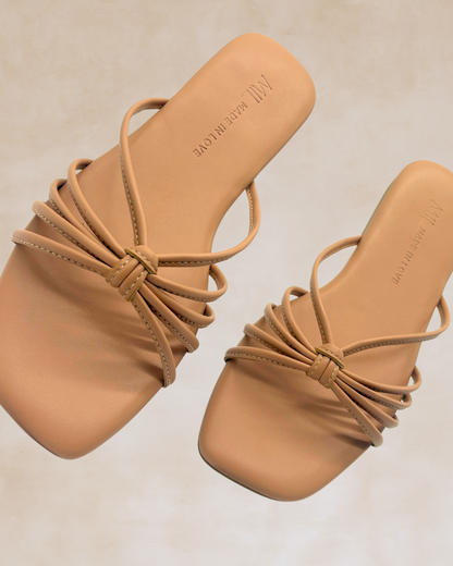 Pangga | Beige Soft Knot Sandals