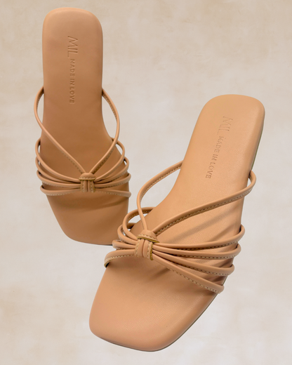 Pangga | Beige Soft Knot Sandals