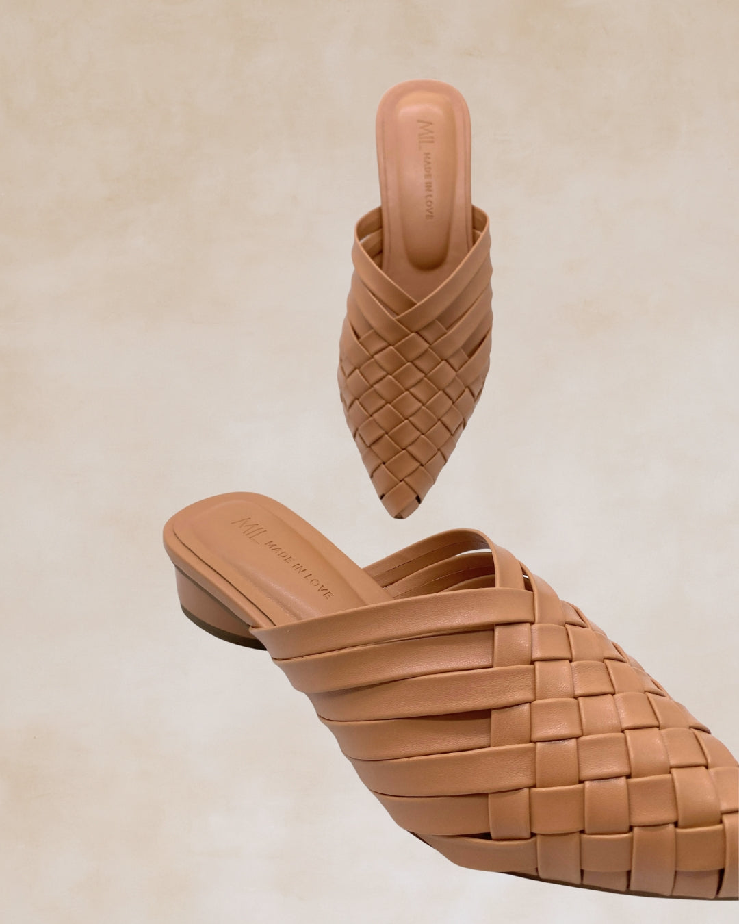 Puso | Beige Woven Mules