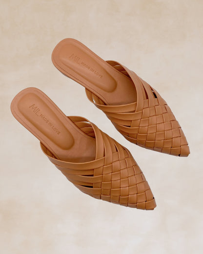 Puso | Beige Woven Mules