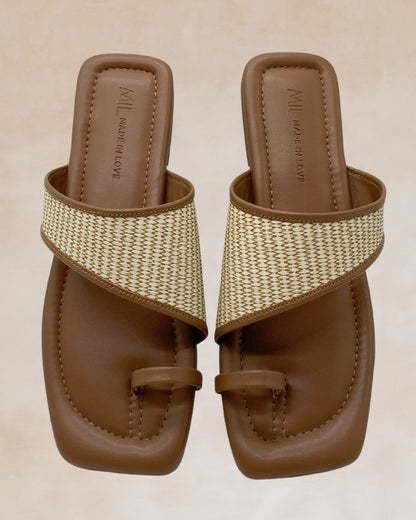 Tiwala | Taupe Strap Ring Toe Sandals
