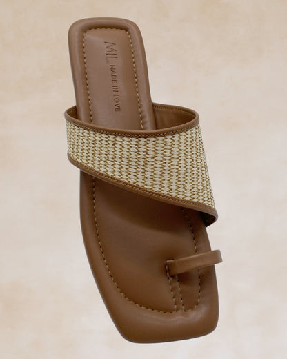 Tiwala | Taupe Strap Ring Toe Sandals