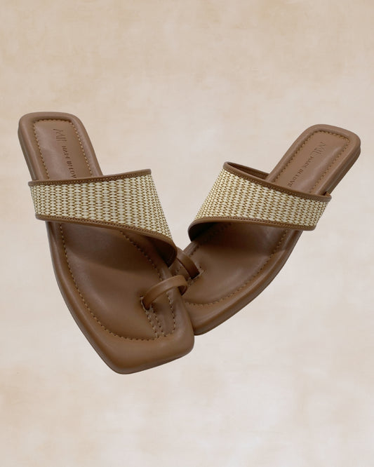Tiwala | Taupe Strap Ring Toe Sandals