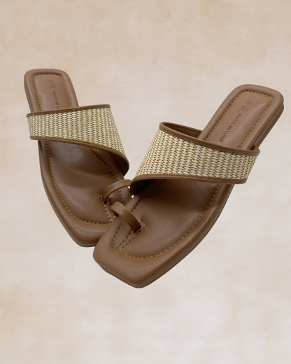 Tiwala | Taupe Strap Ring Toe Sandals