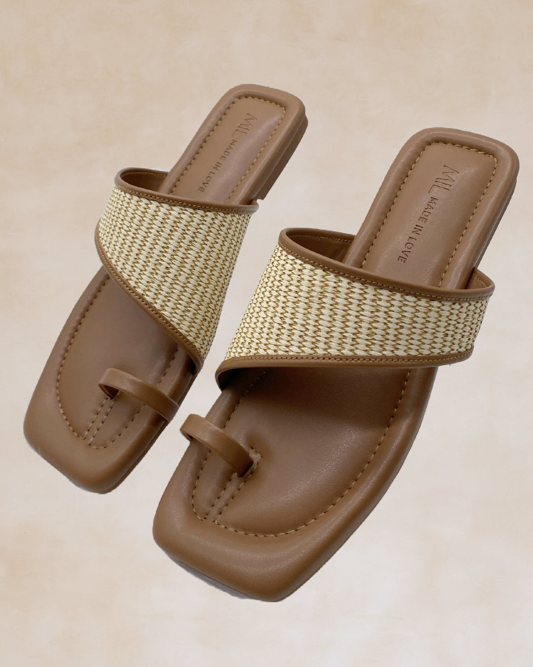 Tiwala | Taupe Strap Ring Toe Sandals