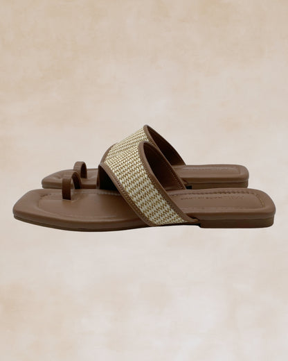 Tiwala | Taupe Strap Ring Toe Sandals