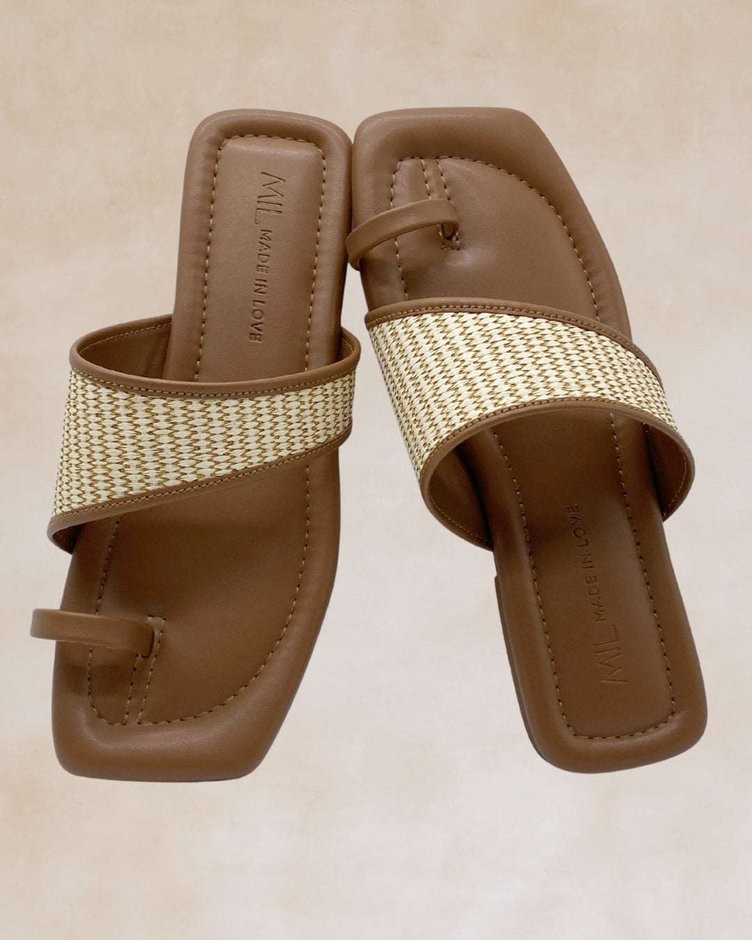 Tiwala | Taupe Strap Ring Toe Sandals