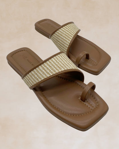 Tiwala | Taupe Strap Ring Toe Sandals