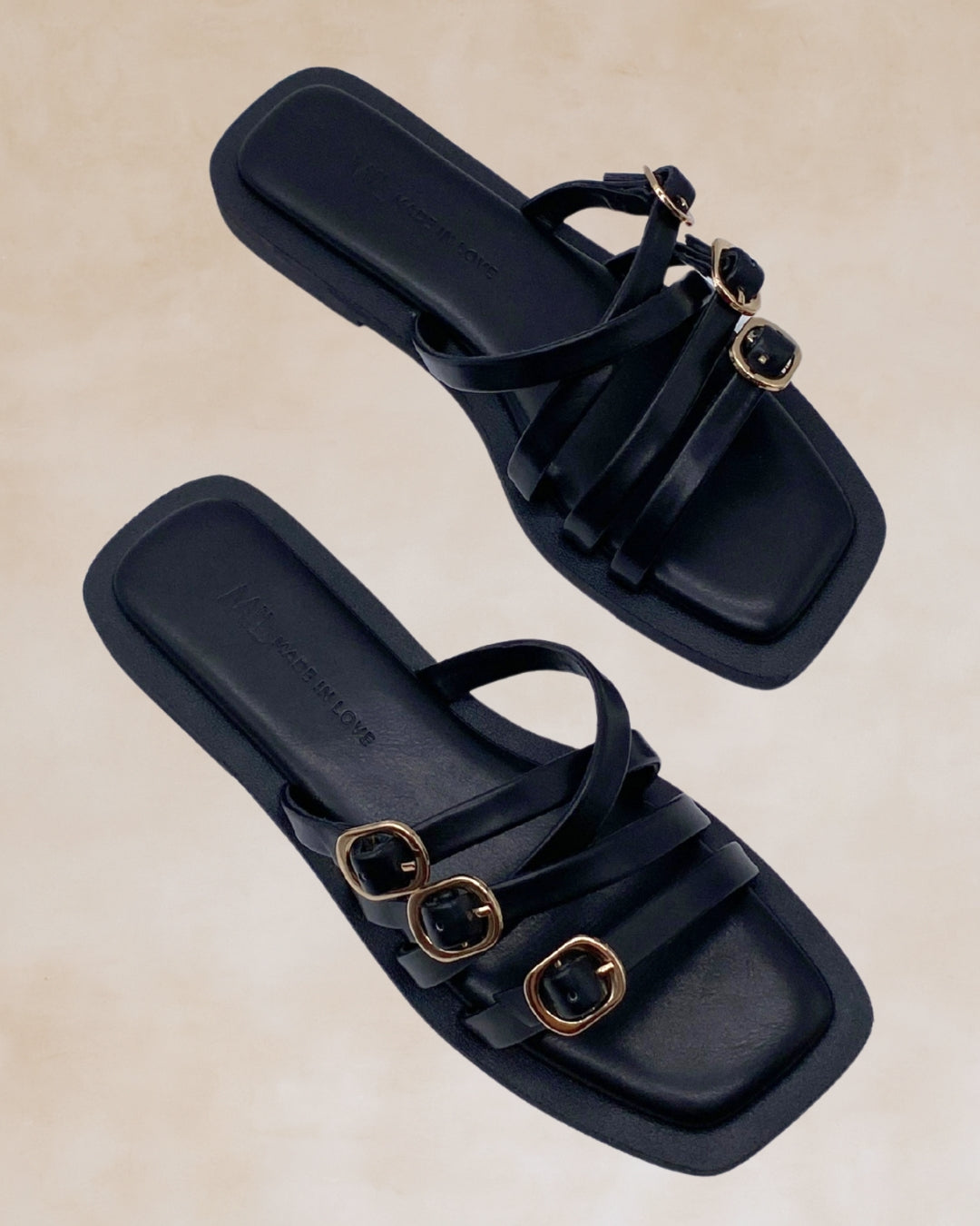 Kasing-Kasing | Black Buckle Strap Sandals