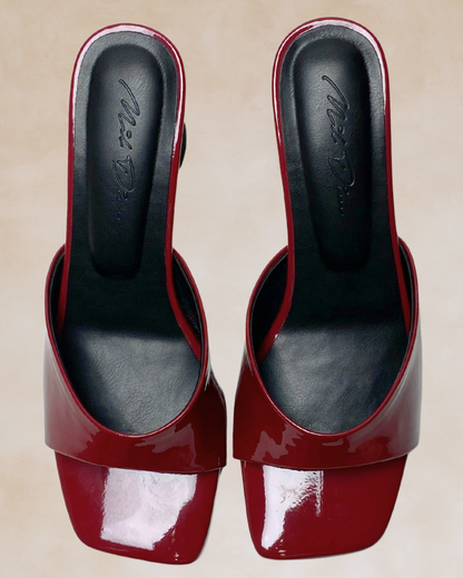 Nehemiah | Glossy Maroon Heels