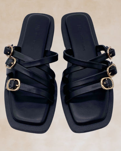 Kasing-Kasing | Black Buckle Strap Sandals