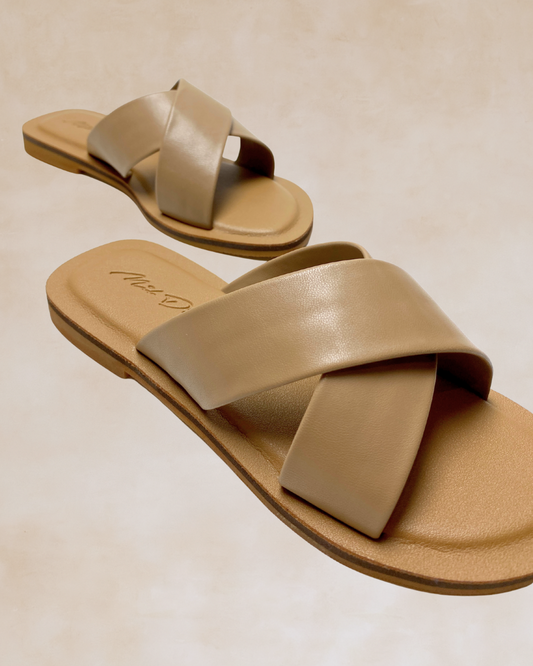 Yonah | Mocha Criss-Cross Slide Sandals