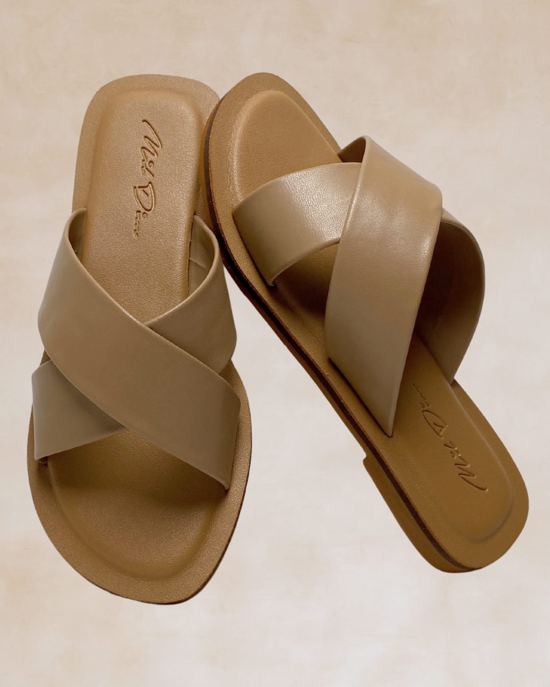 Yonah | Mocha Criss-Cross Slide Sandals