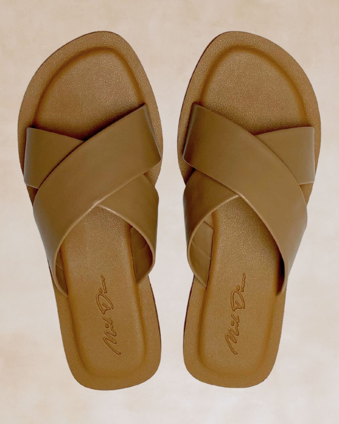 Yonah | Mocha Criss-Cross Slide Sandals