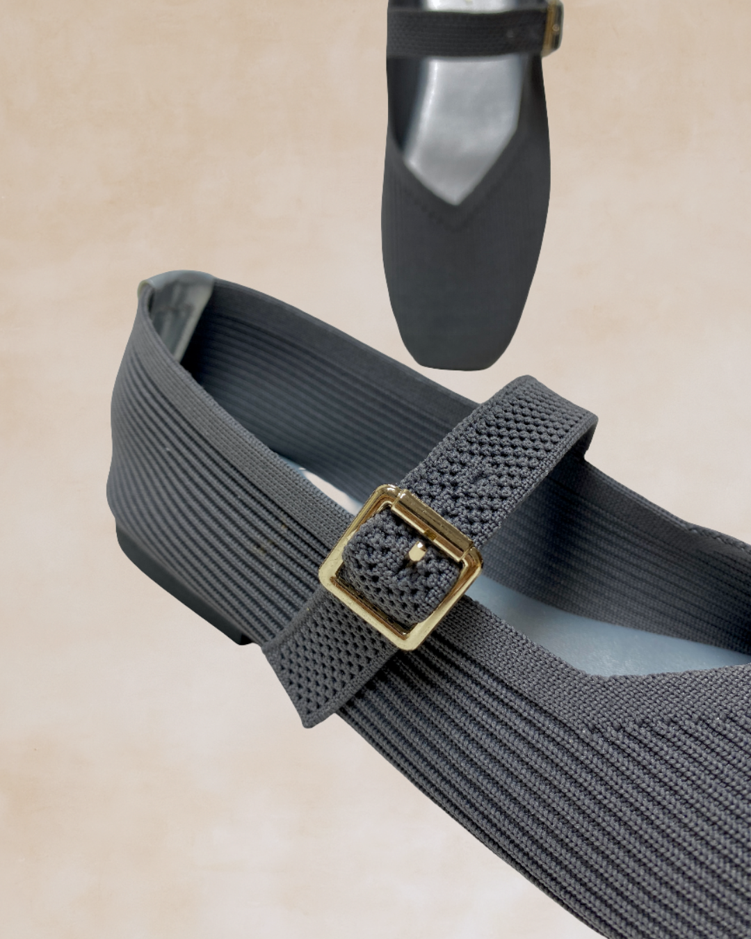 Cleopatra | Gray Knit Ballet Flats