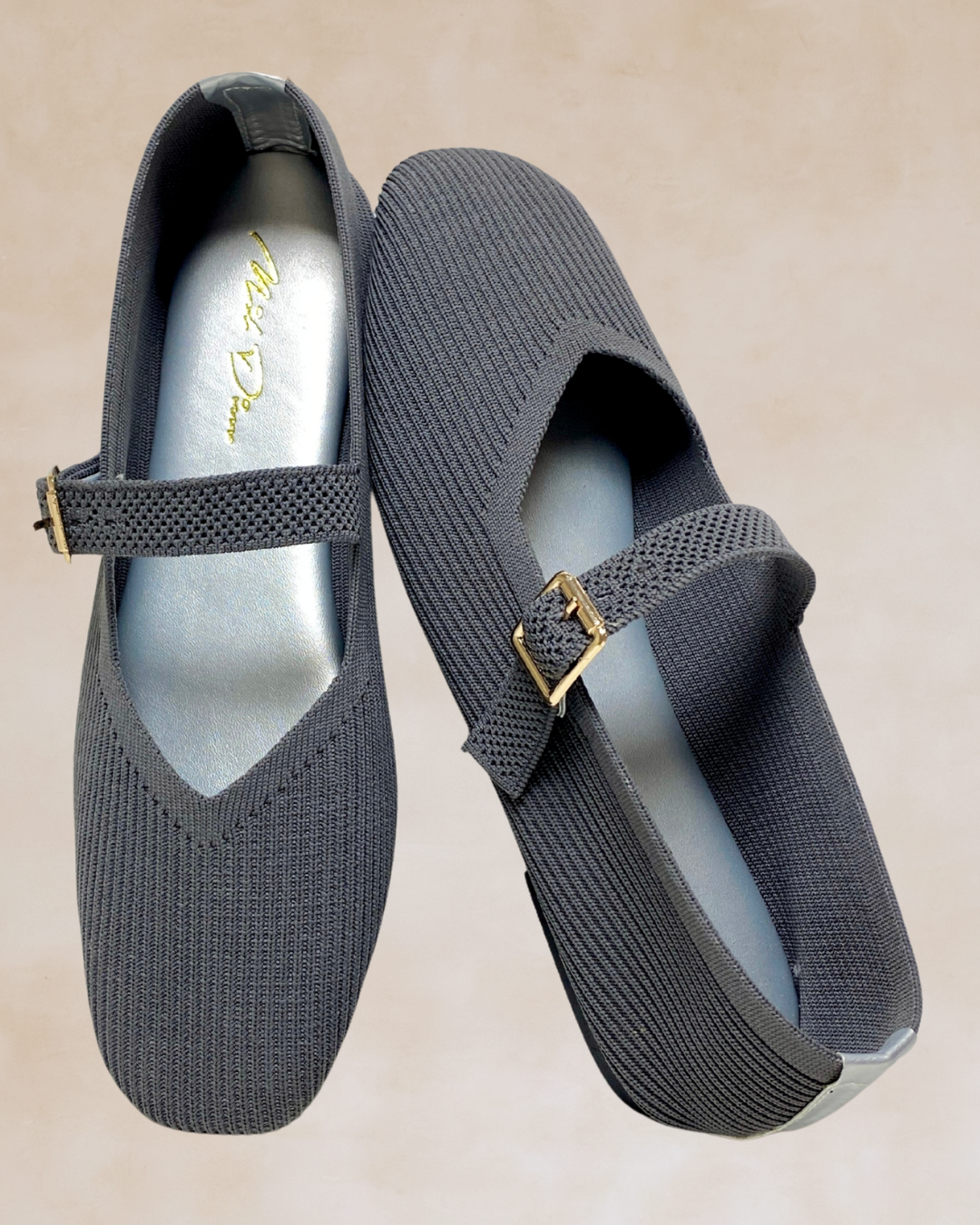 Cleopatra | Gray Knit Ballet Flats