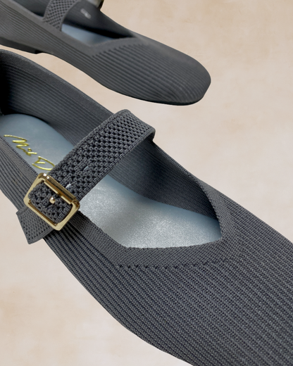 Cleopatra | Gray Knit Ballet Flats