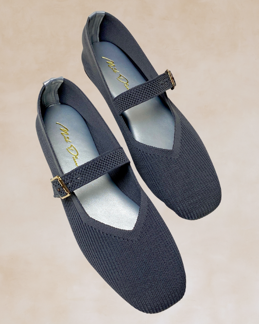 Cleopatra | Gray Knit Ballet Flats