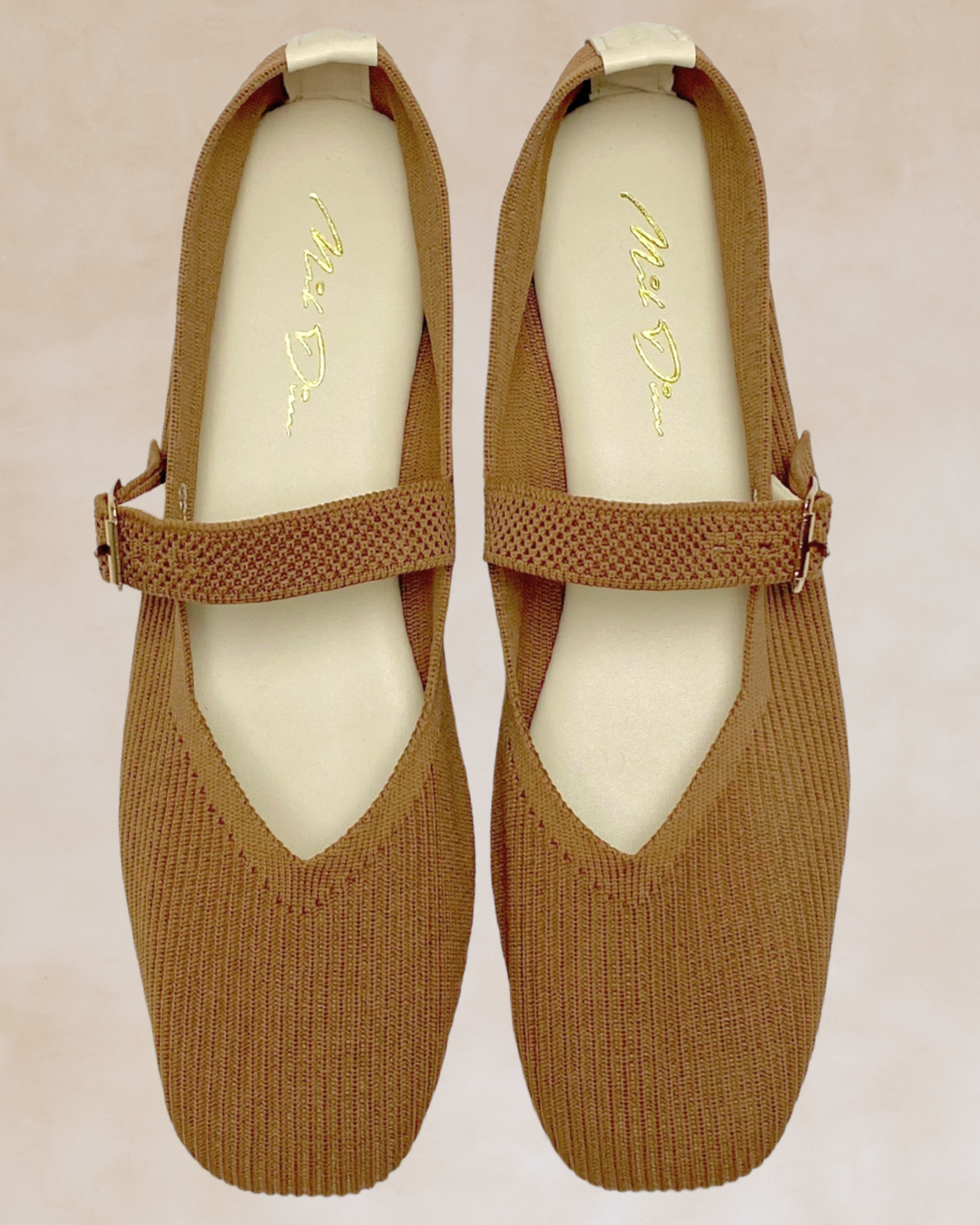 Cleopatra | Mocha Knit Ballet Flats
