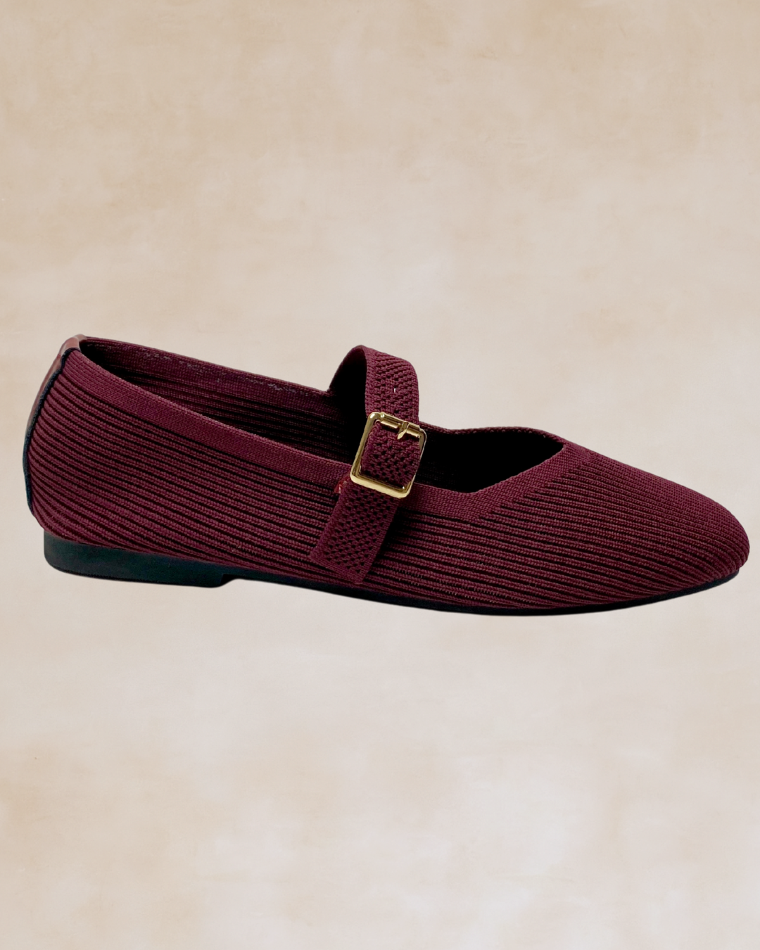 Cleopatra | Maroon Knit Ballet Flats