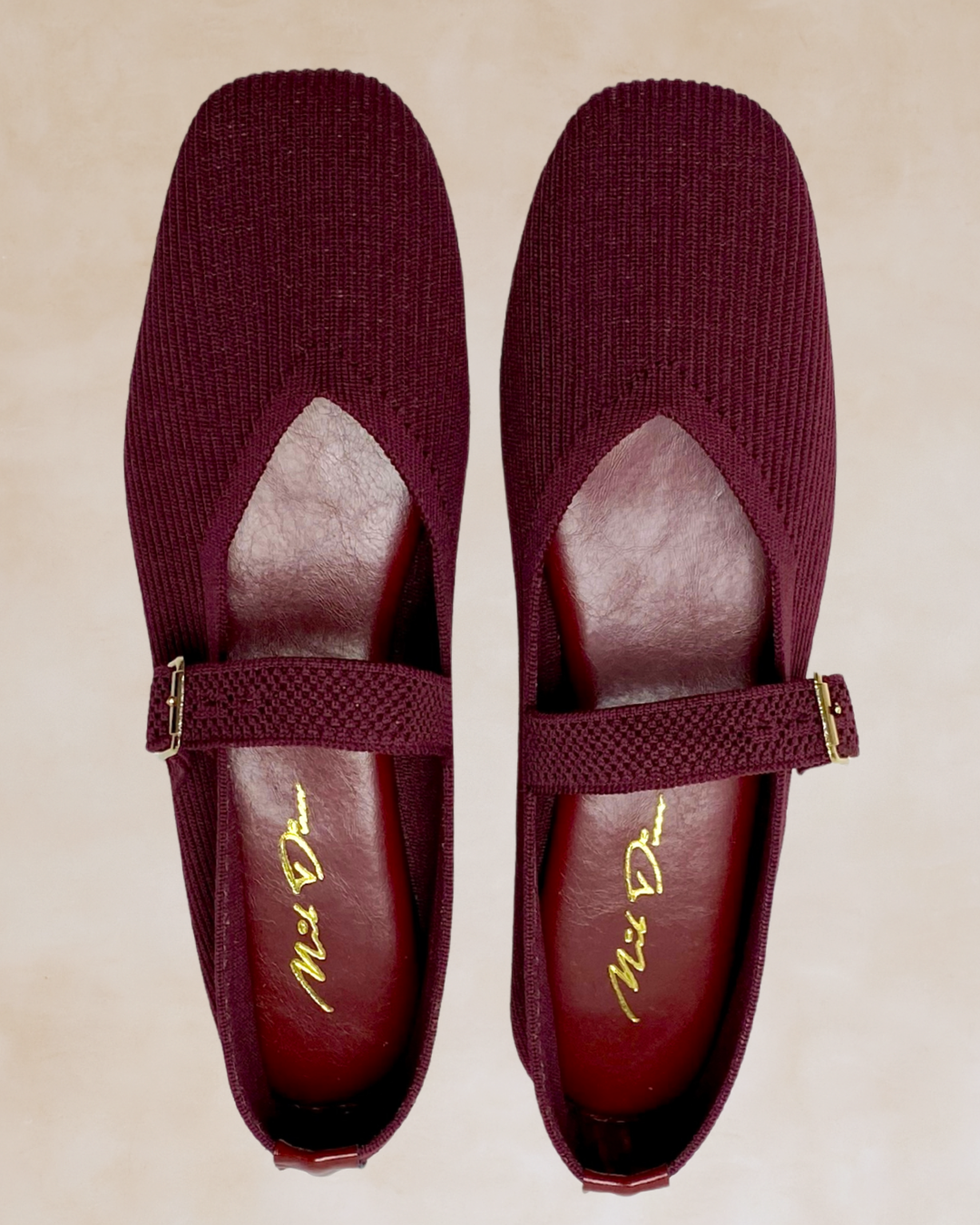 Cleopatra | Maroon Knit Ballet Flats