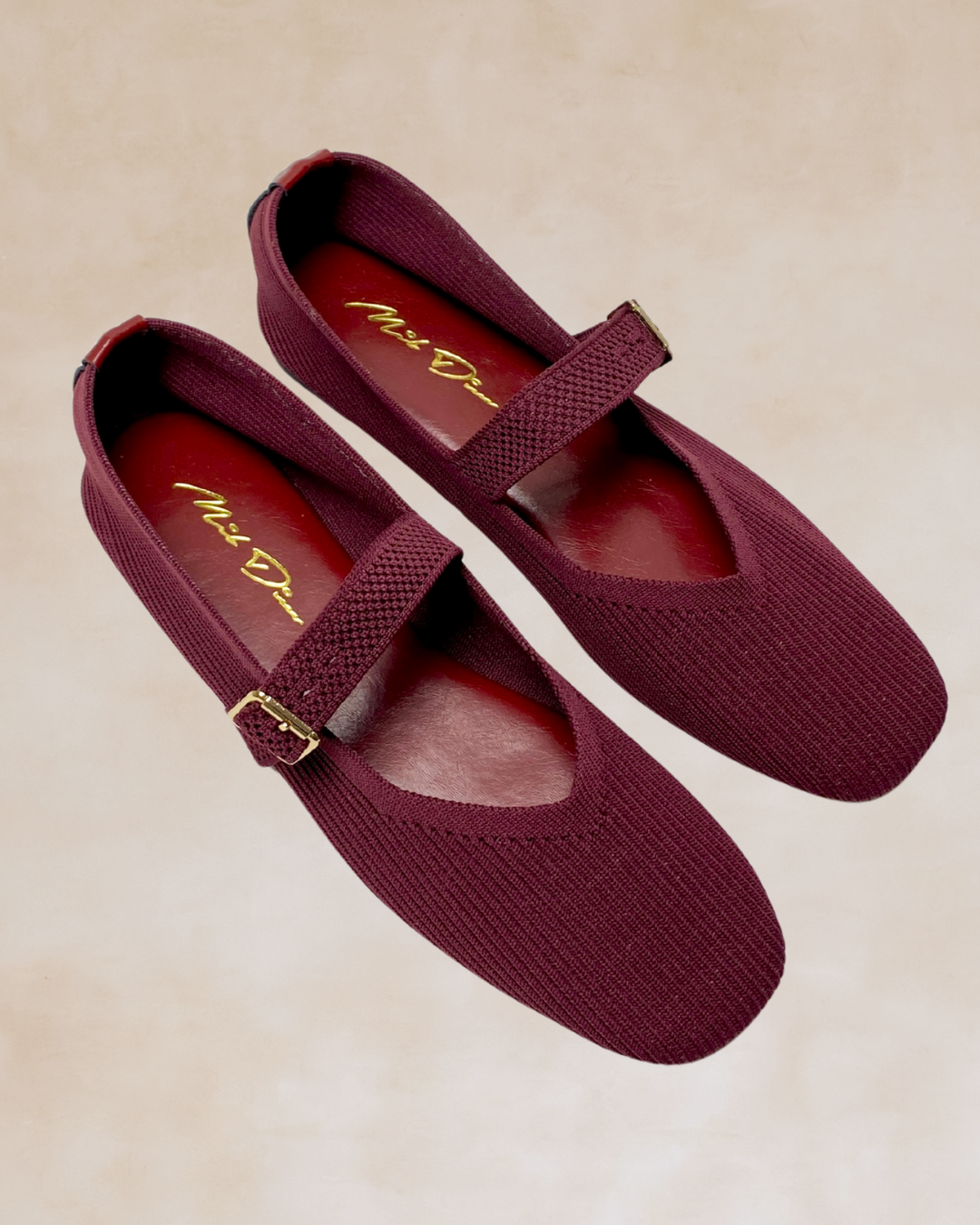 Cleopatra | Maroon Knit Ballet Flats