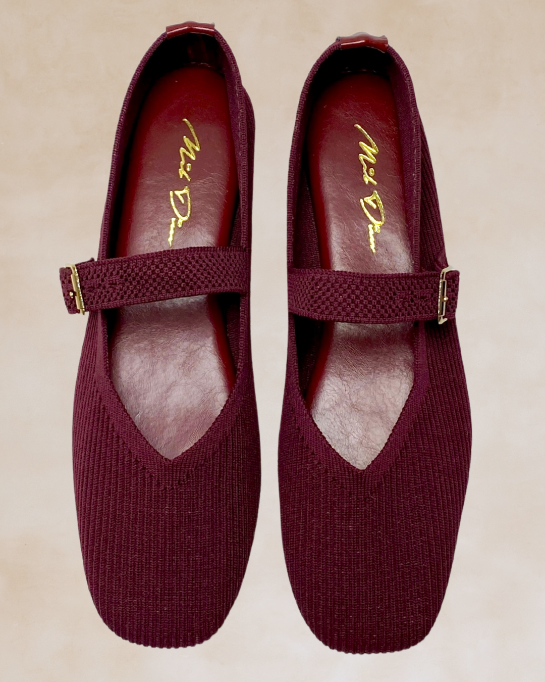 Cleopatra | Maroon Knit Ballet Flats